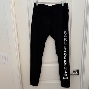 Karl Lagerfeld Kids Black Leggings with Silver Logo